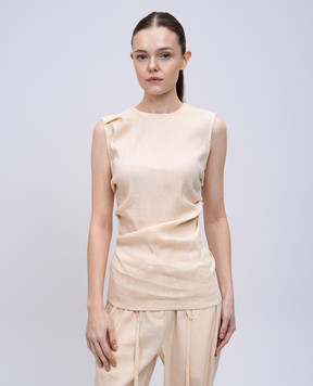 PROENZA SCHOULER Anoushka yellow top with linen WL2524580AC154