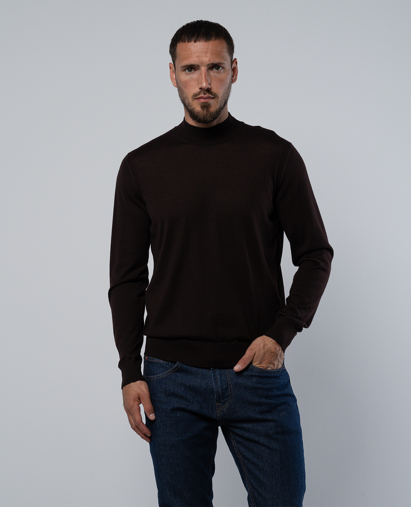 

Brown cashmere and silk jumper Stefano Ricci
