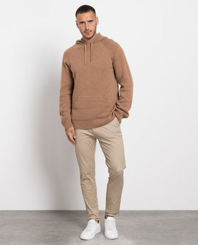 Cashmere&Whiskey Brown cashmere hoodie MU8651305341R3XL