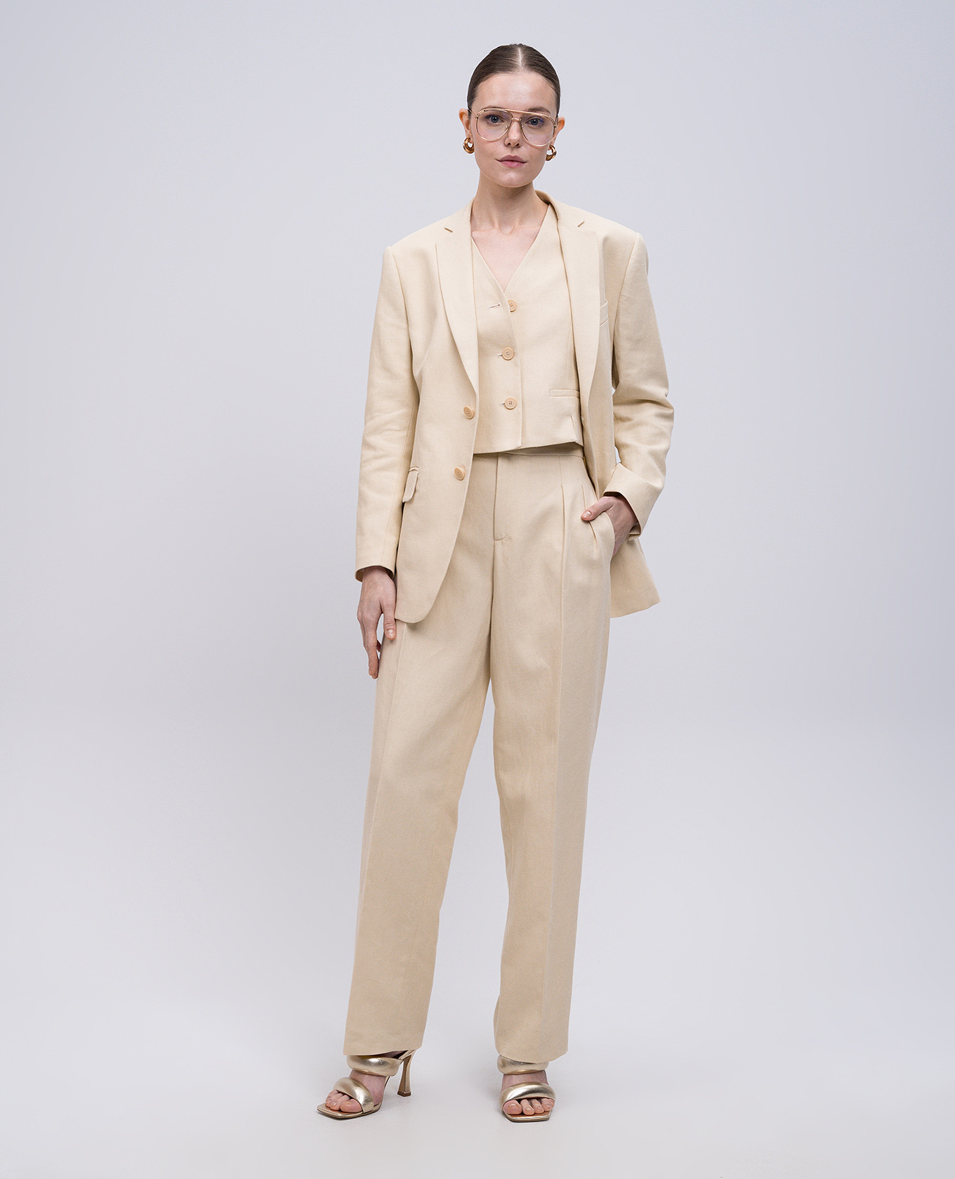 

Yellow linen pants Twinset