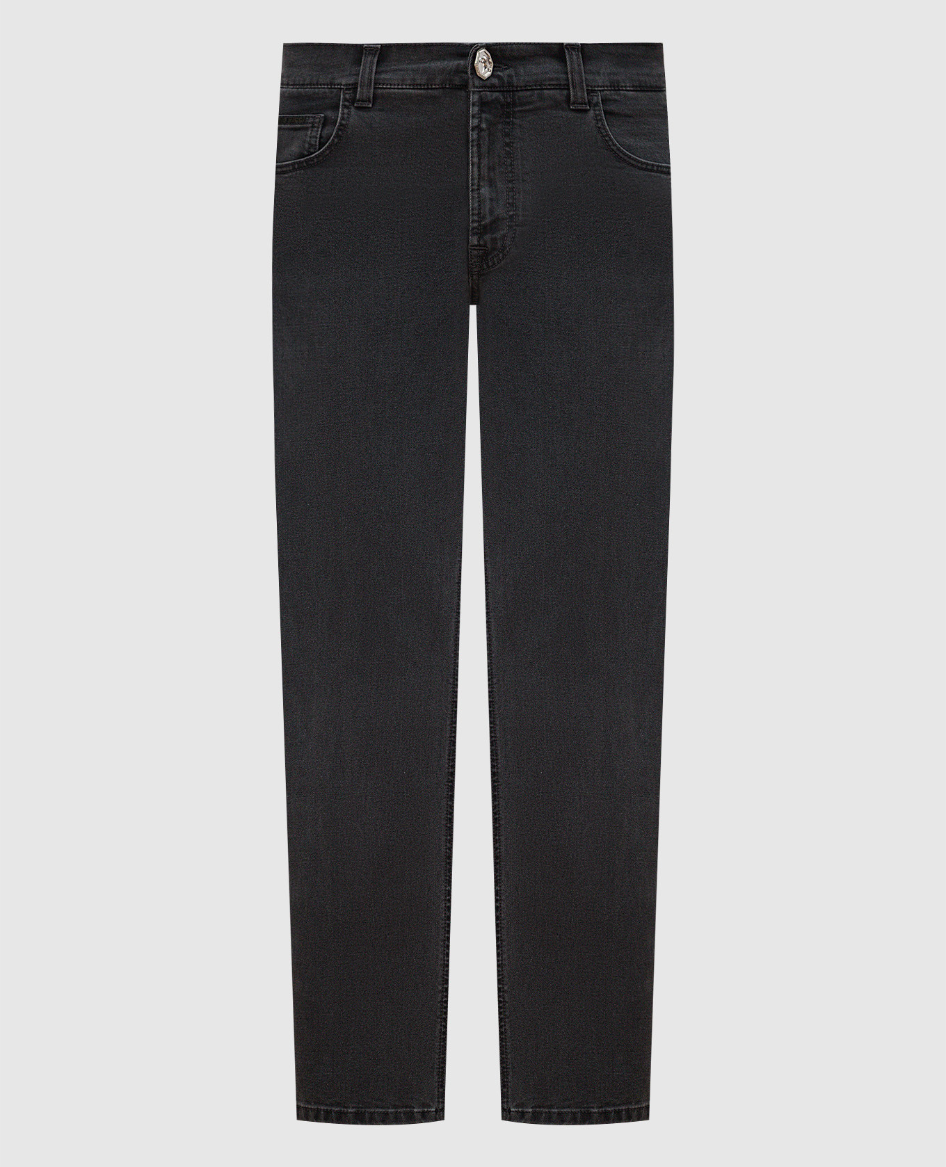 

Gray jeans with a leather patch Stefano Ricci, Grey