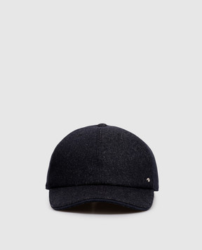 Stefano Ricci Blue cashmere cap with emblem MCV53SB13EC0002T