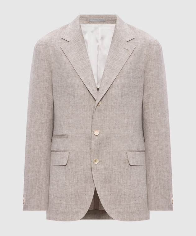 Brunello Cucinelli - Gray linen jacket MB4307BTD - shop with