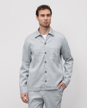 Peserico Blue shirt with linen R56544T002470