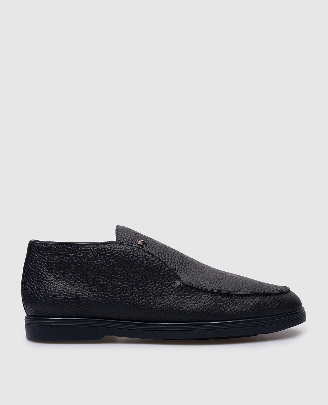 

Blue leather deserts with metallic logo Stefano Ricci