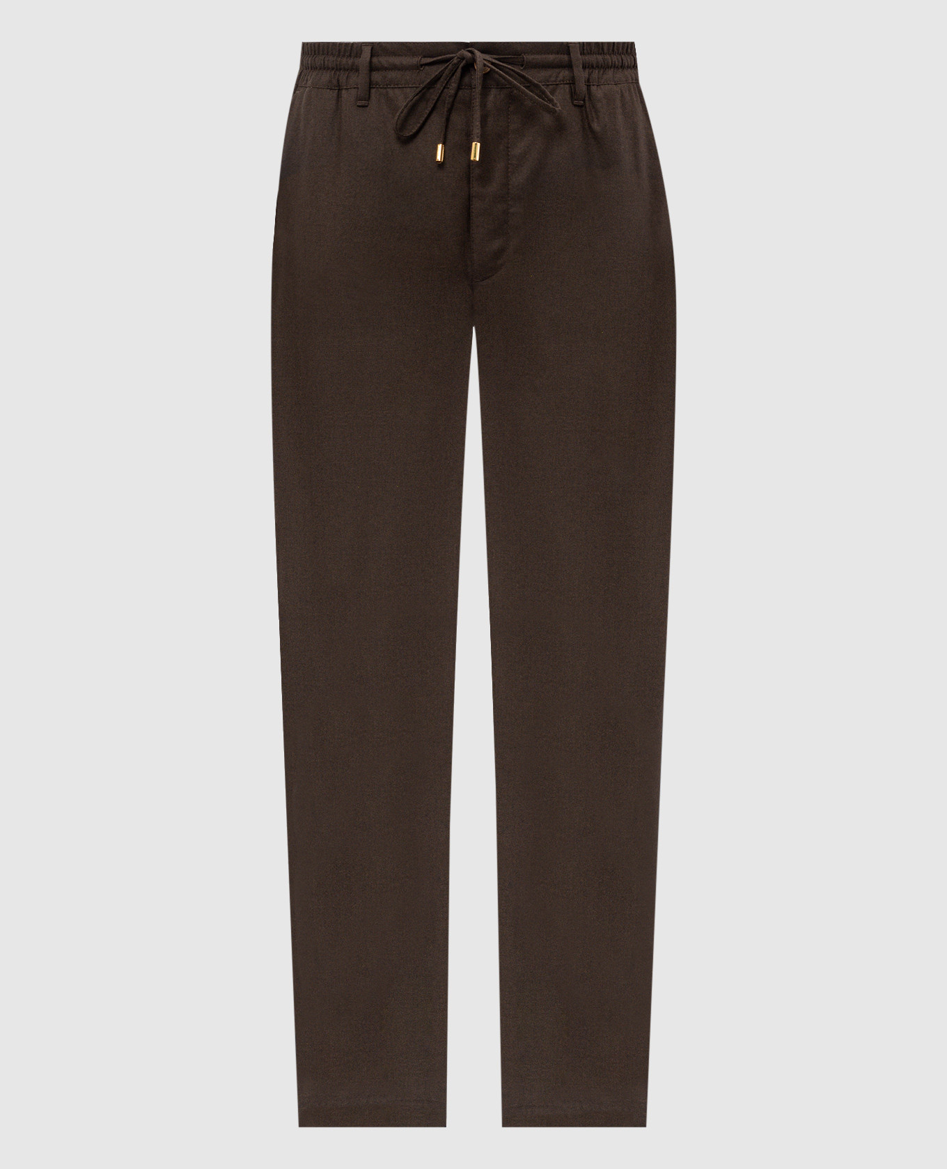 

Brown wool trousers with logo embroidery Stefano Ricci