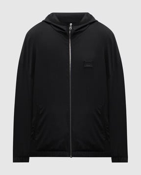 Dolce&Gabbana Black wool sports jacket with logo patch G9BMVTFURK8