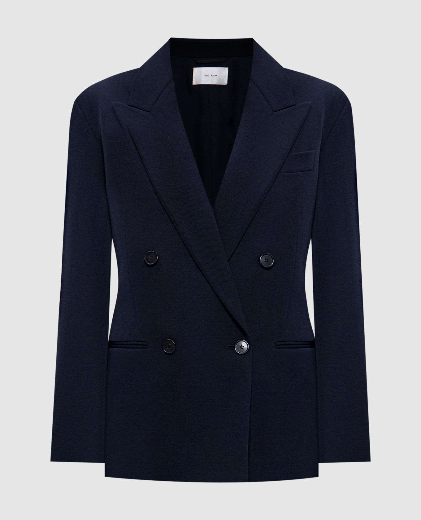 The Row Sandon blue double-breasted wool jacket