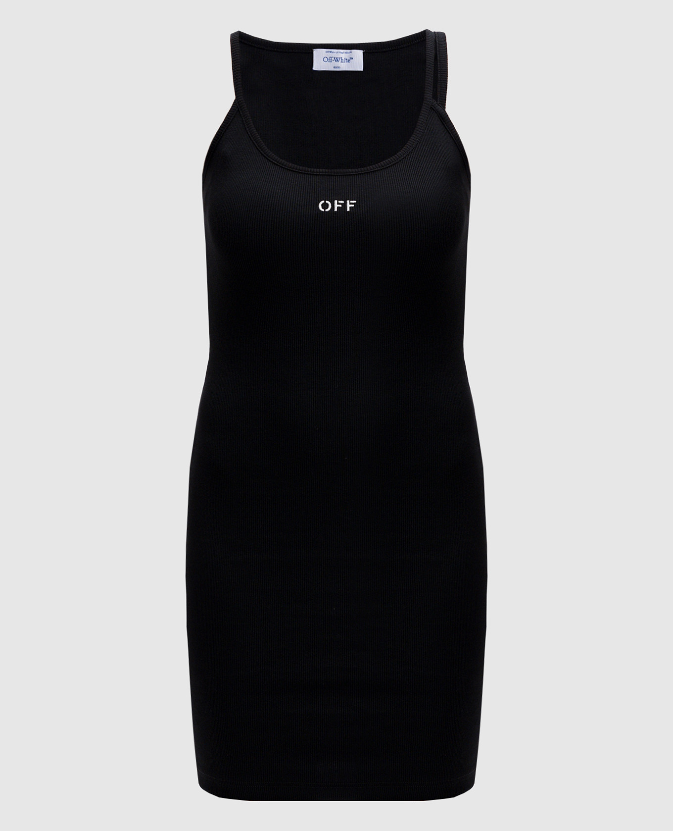 

Black ribbed mini dress with logo embroidery Off-White
