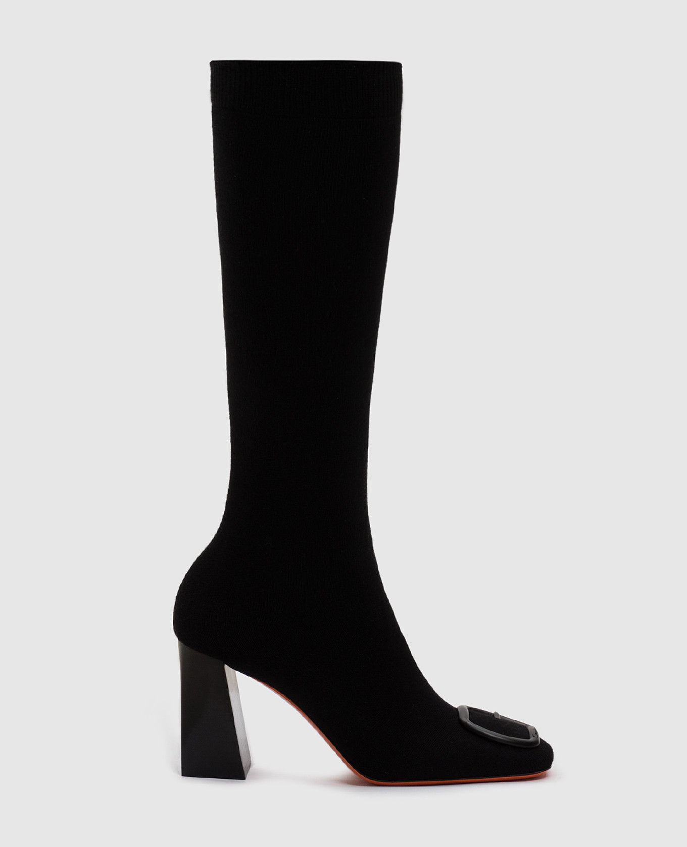 Black ankle boots-socks with logo santoni