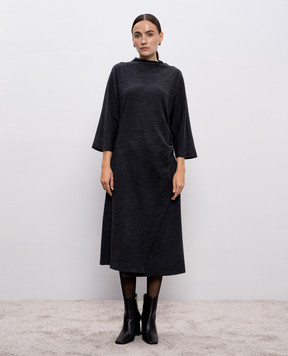 Peserico Gray midi dress with wool S02097J007551