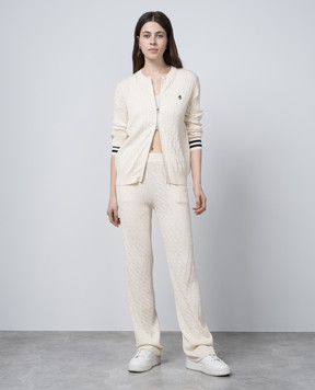Ballantyne Beige pants in a textured pattern B1T07112C90