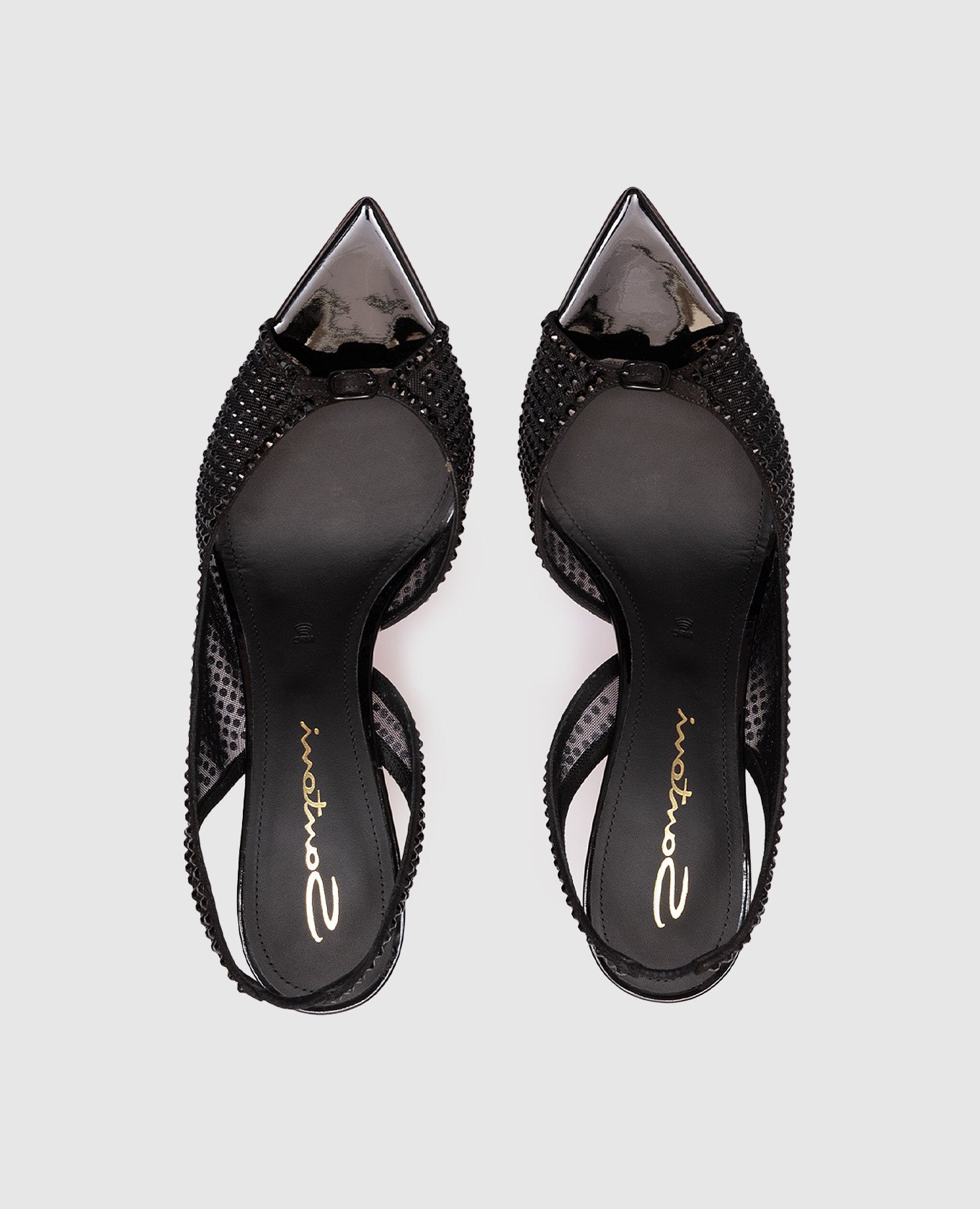 

Black sandals with crystals Santoni