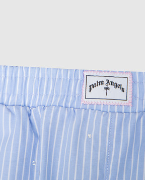 Palm Angels Children's blue striped skirt PGCU006S25FAB00112+