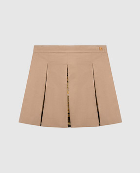 Versace Children's beige pleated skirt Barocco Foulard 10204851A14822