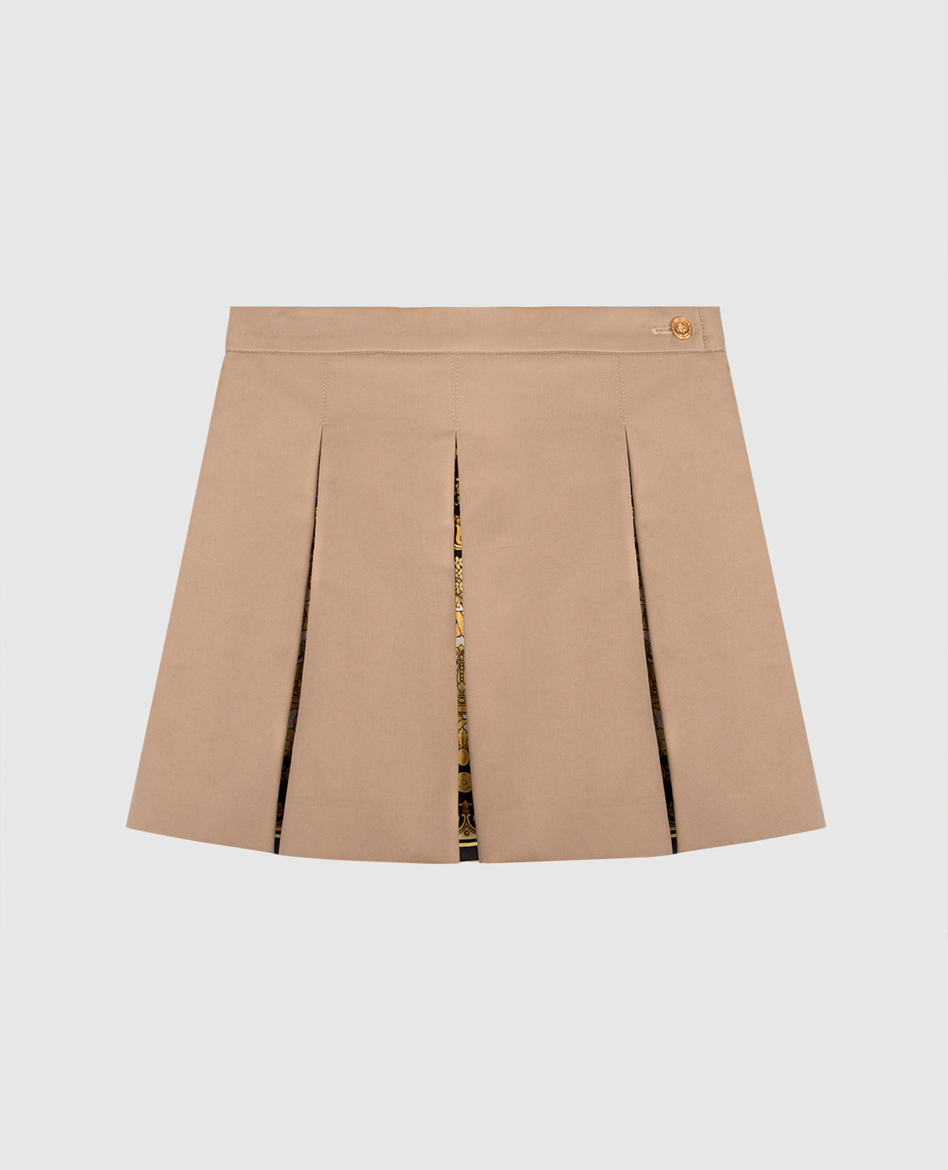 Children&#39;s beige pleated skirt Barocco Foulard Versace