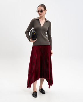 JOSEPH Burgundy pleated skirt Ade JF009438