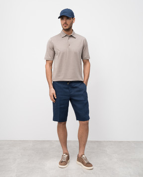 CAPOBIANCO Blue linen Bermuda shorts 18M851LL00