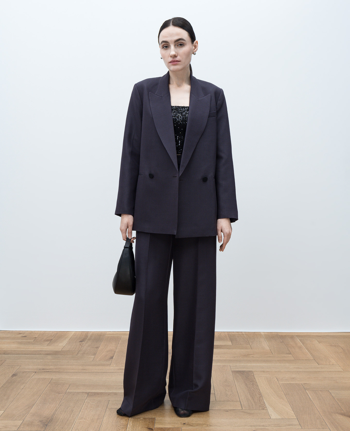 

Joly purple double-breasted wool and silk jacket JOSEPH, Violet