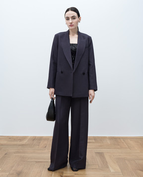 JOSEPH Joly purple double-breasted wool and silk jacket JF008900