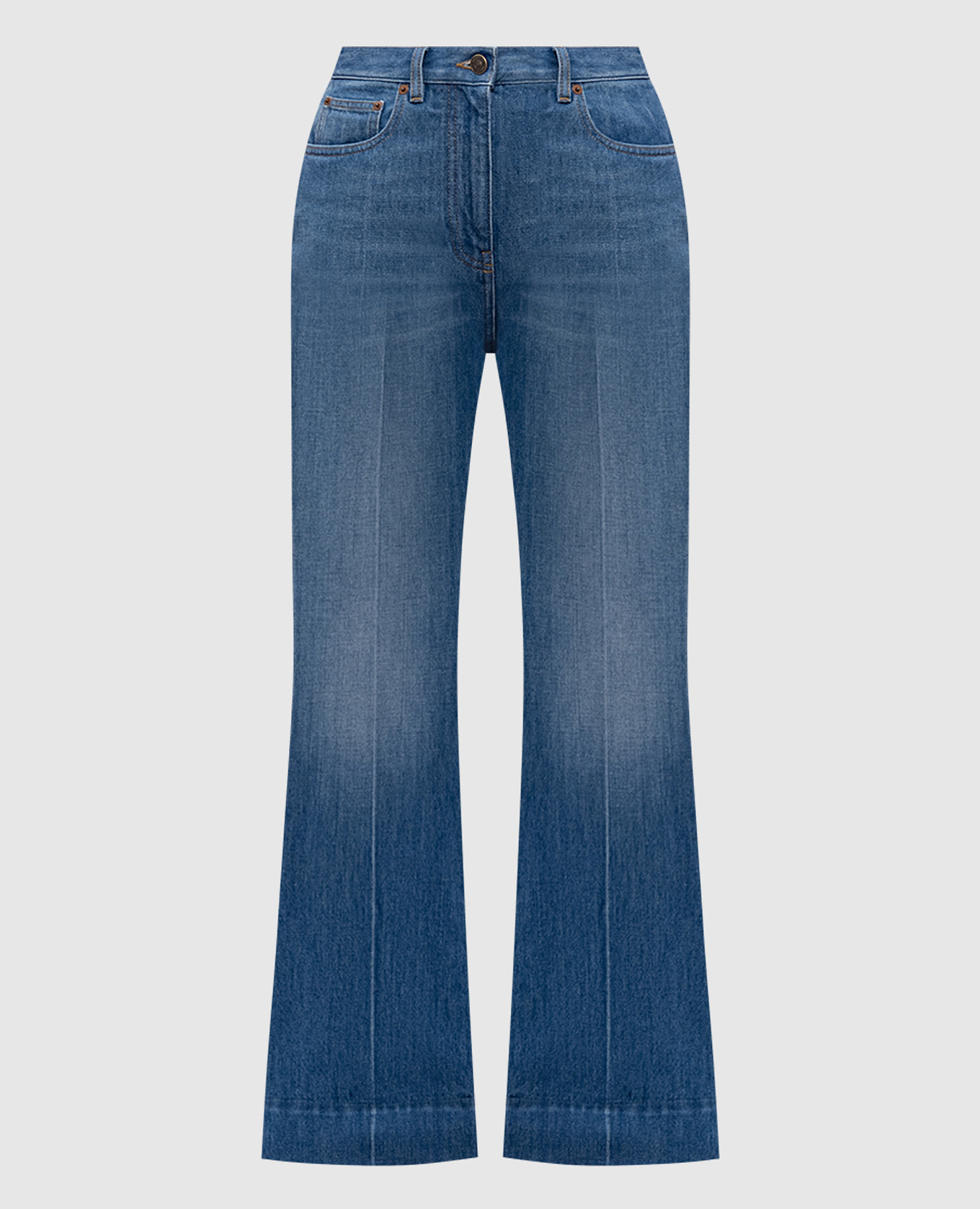 Blue flared jeans with a worn effect Valentino