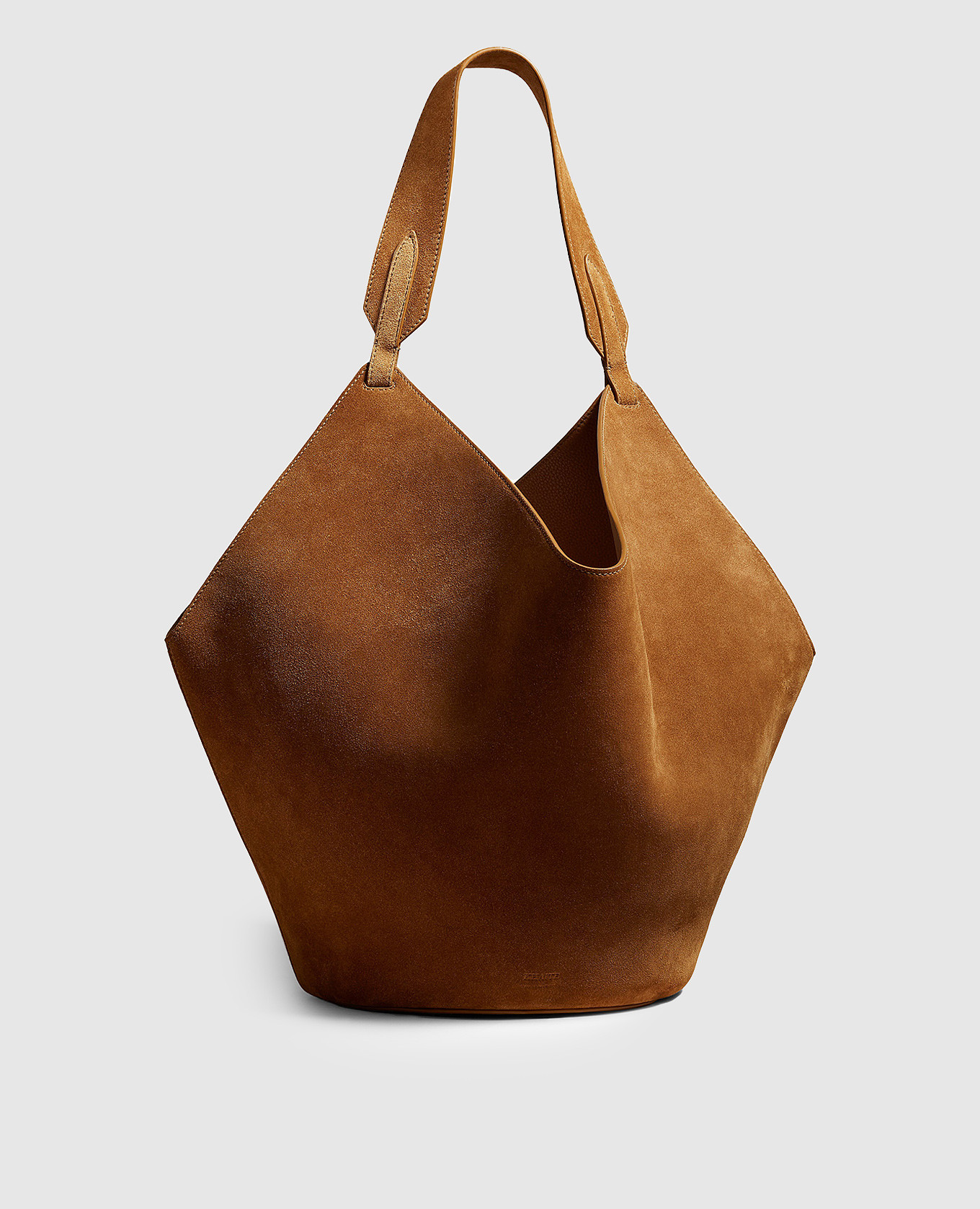 

Lotus brown suede bag with logo Khaite