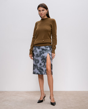 Philosophy di Lorenzo Serafini Green skirt in an abstract print A01175737