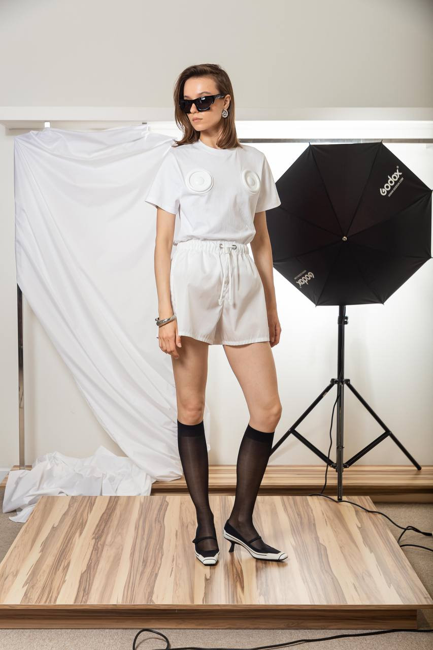 White Re-Nylon Logo Shorts Prada 6