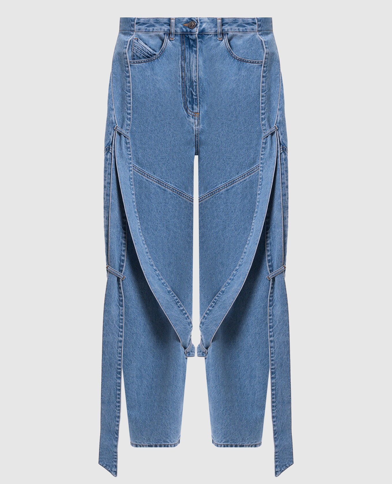 

Blue jeans with logo patch The Attico, Light blue