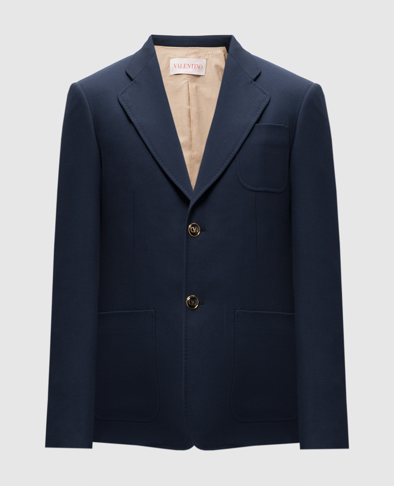 Blue wool jacket with VLogo Signature emblem Valentino
