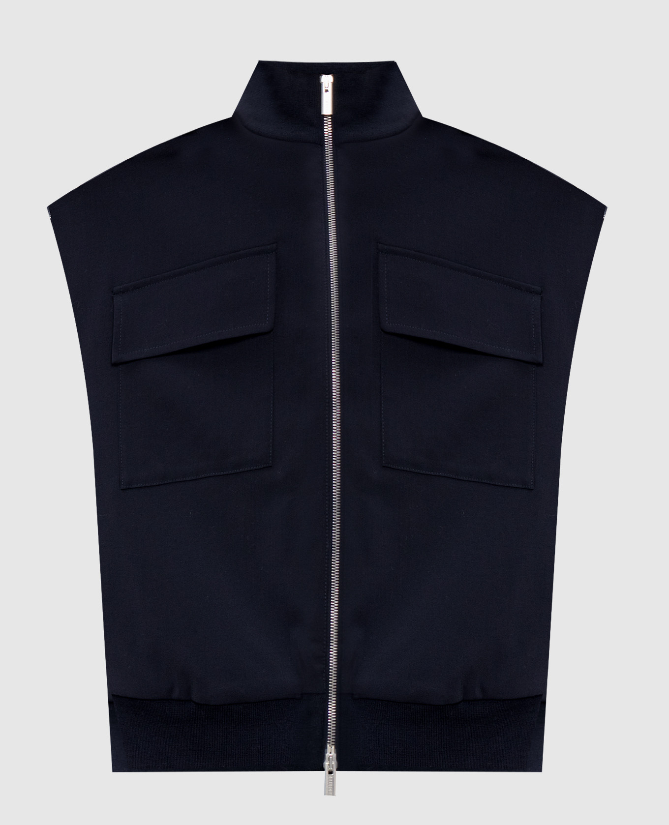

Blue wool vest with monil chain Peserico