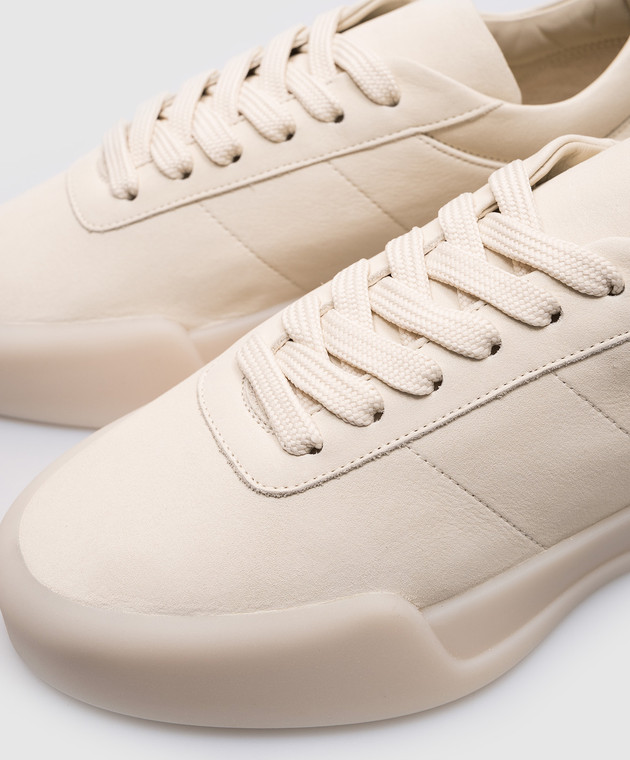 Fear of God - Beżowe tenisówki Aerobic Low z nubuku z logo