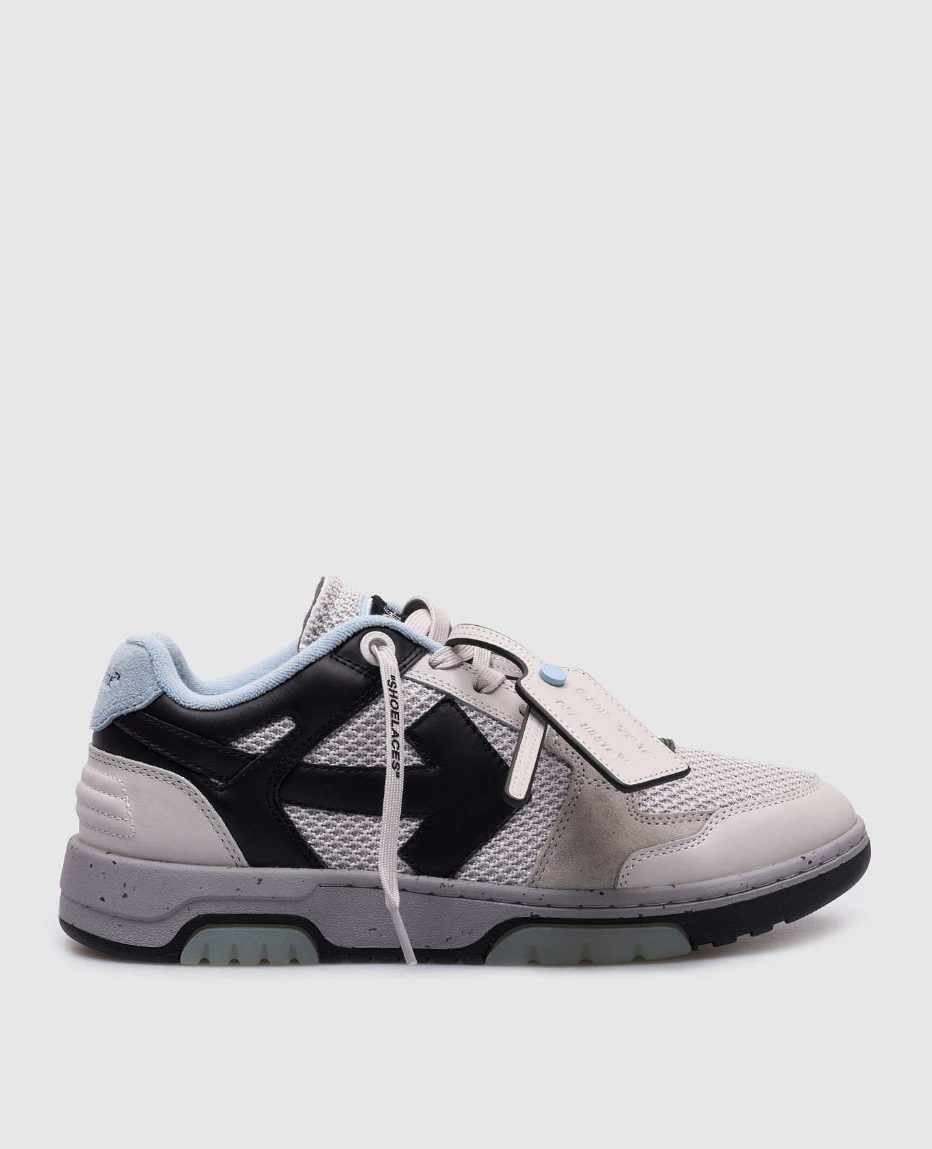 Out of office gray combination sneakers with logo off-white