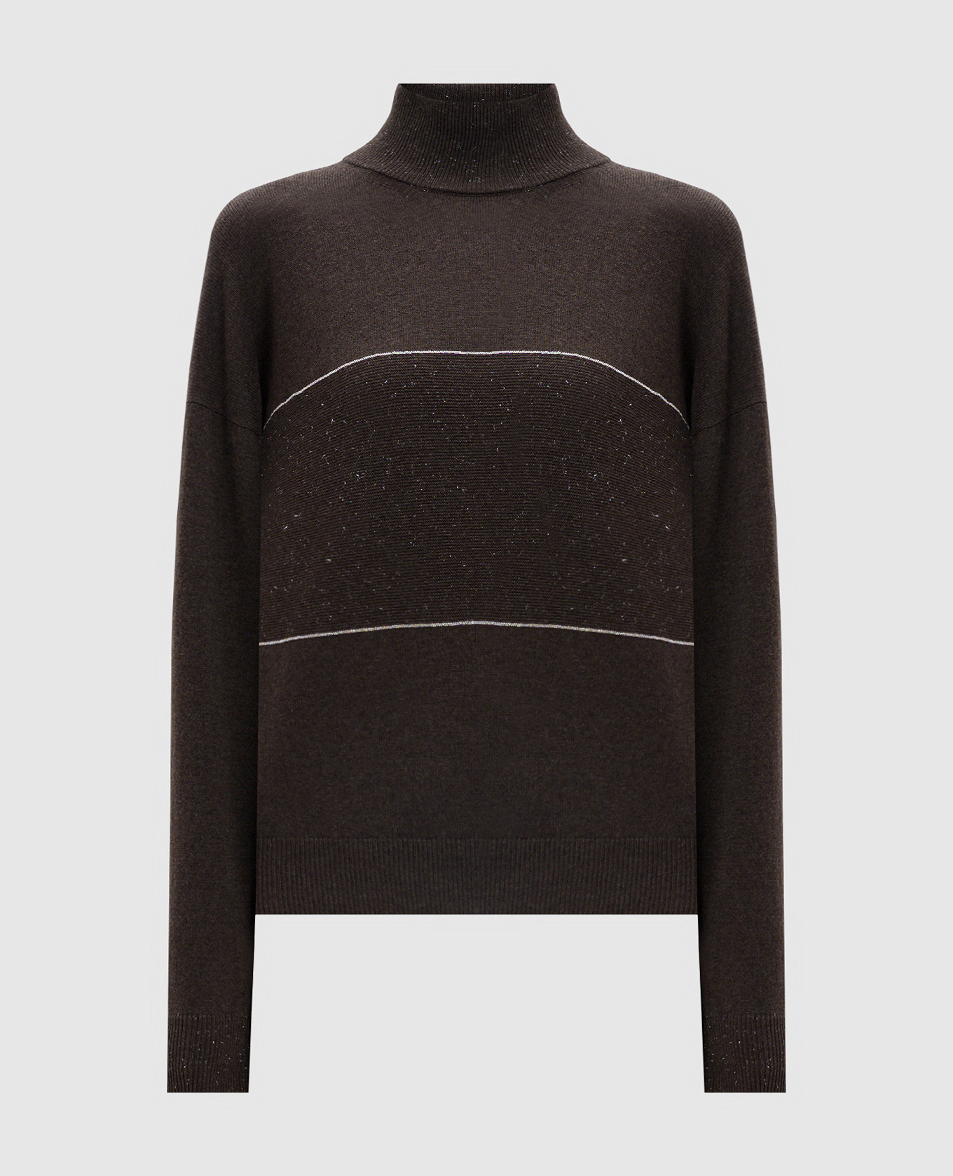

Brown wool, silk and cashmere sweater with lurex Peserico