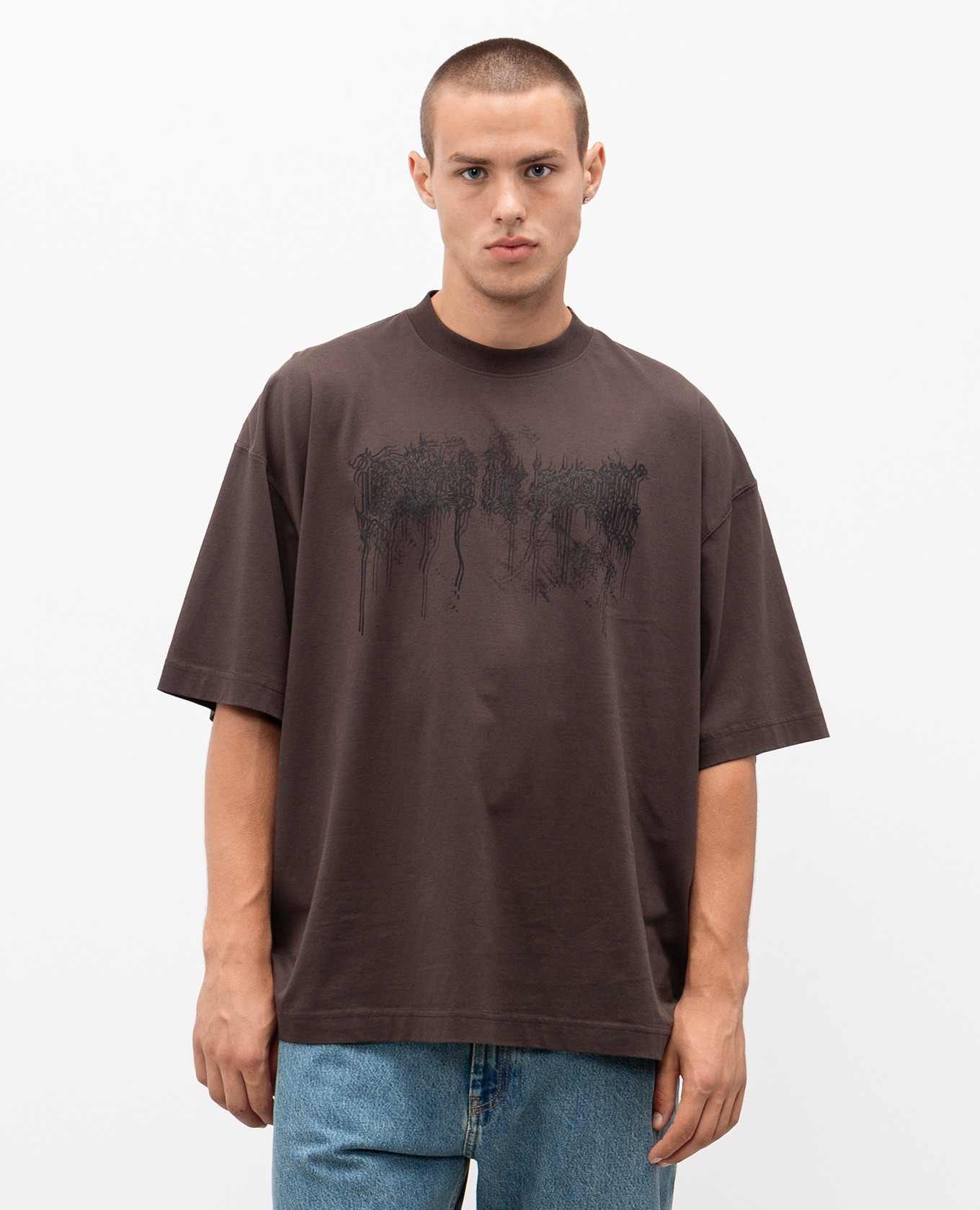 

Brown T-shirt with Cradle of Filth print Vetements