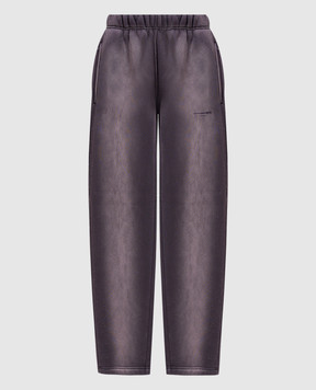 Alexander Wang Purple insulated track pants with crystals and logo UCC1254109