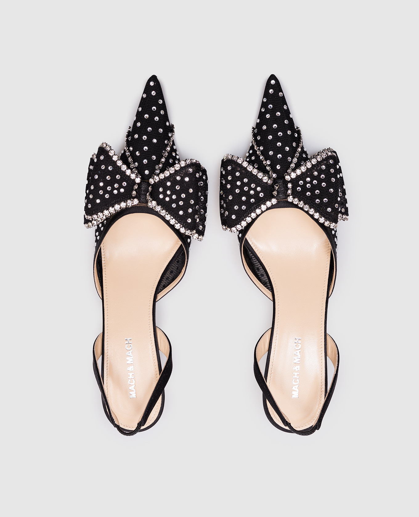 

Black slingbacks with crystals Mach&Mach