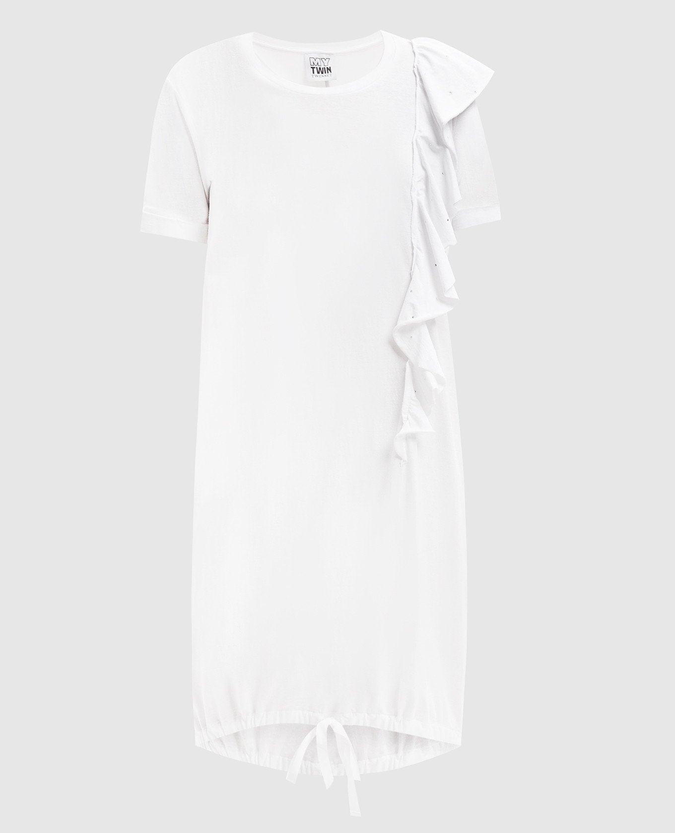 

White T-shirt dress with crystals Twinset My twin