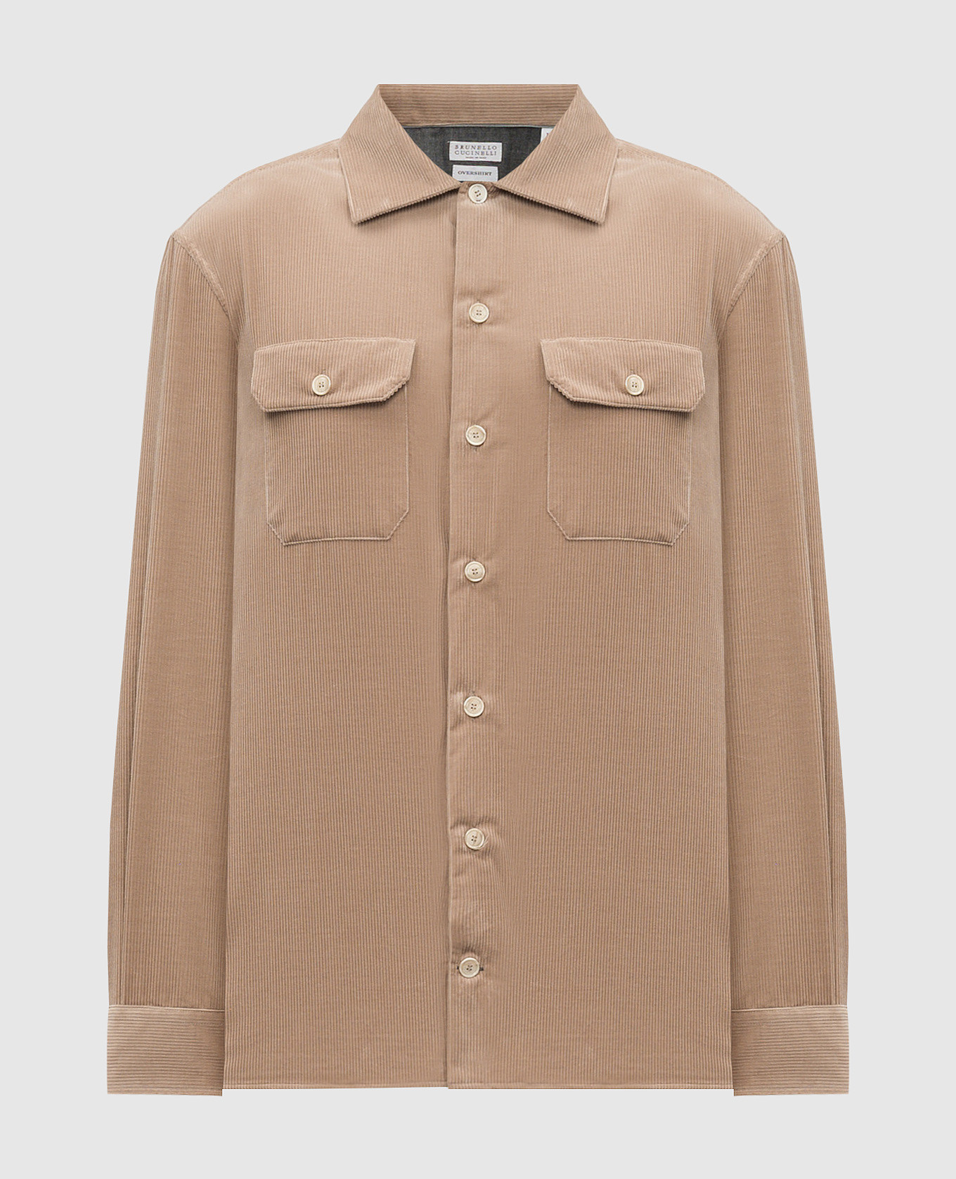 Beige corduroy shirt brunello cucinelli