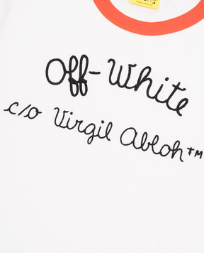 Off-White Children's white dress with logo embroidery OGDB066S25JER001