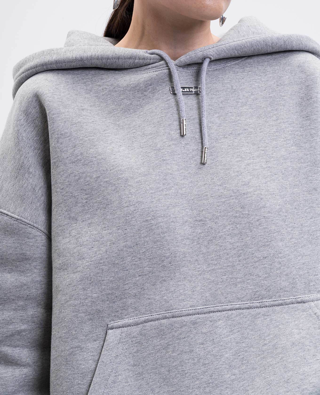 

Grey insulated hoodie with logo Thierry Mugler
