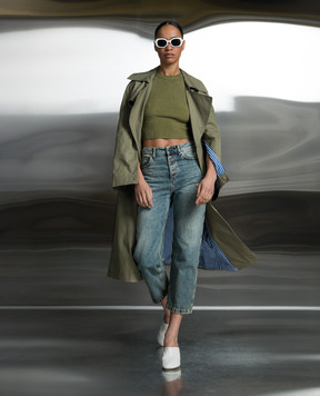 Solotre Khaki trench coat M1B0049