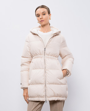 Peserico Beige down jacket with monil chain S24044K6957
