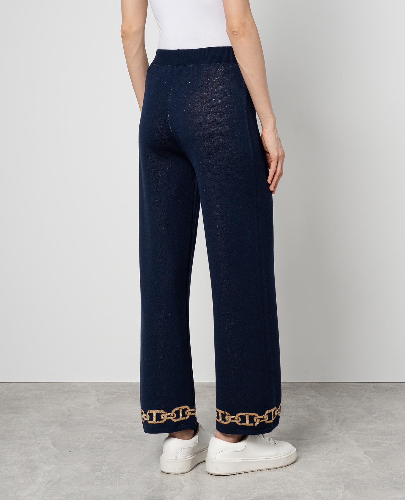 

Blue logo lurex pants Twinset