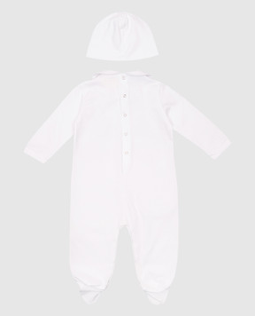 Story Loris Children's white set of overalls, hat and envelope with applique 30423
