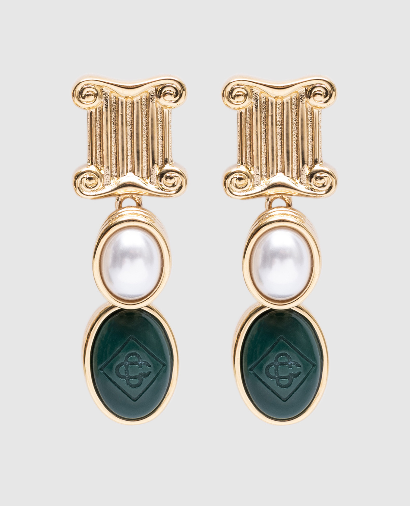 

Gold plated earrings with engraved logo Casablanca, Golden