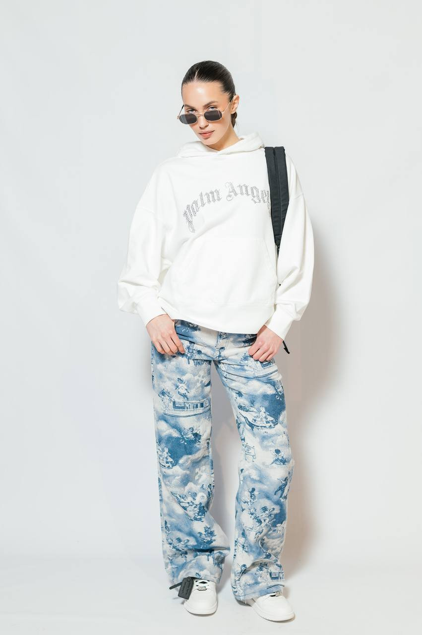 

White crystal logo hoodie Palm Angels
