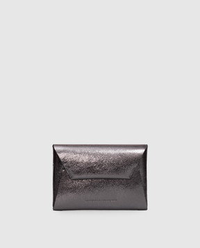 Brunello Cucinelli Duo grey leather clutch MWDED2722