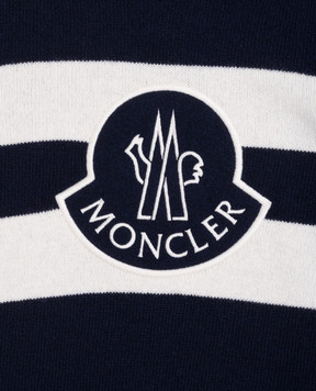 Moncler ENFANT Children's blue wool jumper with logo embroidery J29549C00002M1241810
