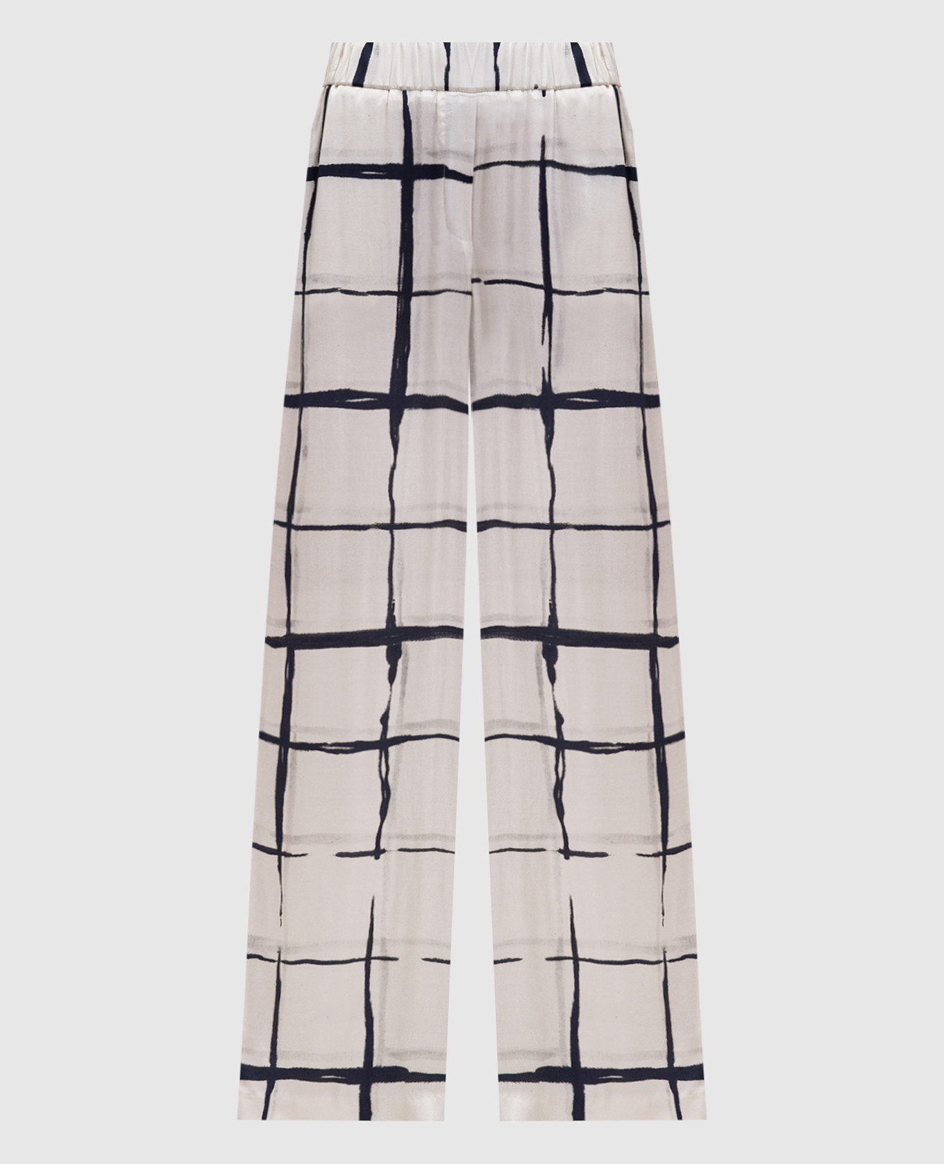 

Beige checked pants Peserico